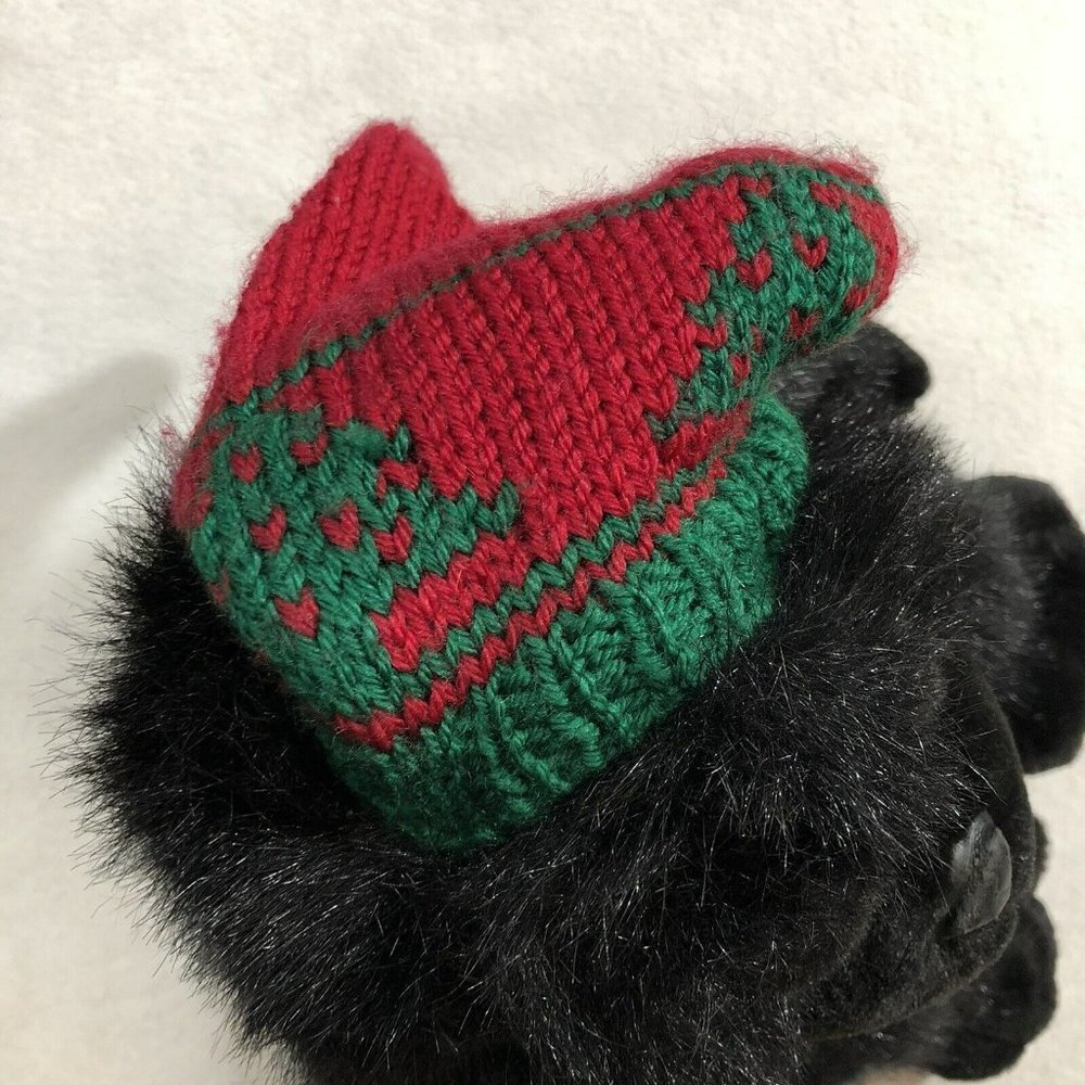 Mty Christmas Gorilla Plush 11” Monkey Ape Black Chubby Winter Beanie Hat Hairy - Picture 9 of 10